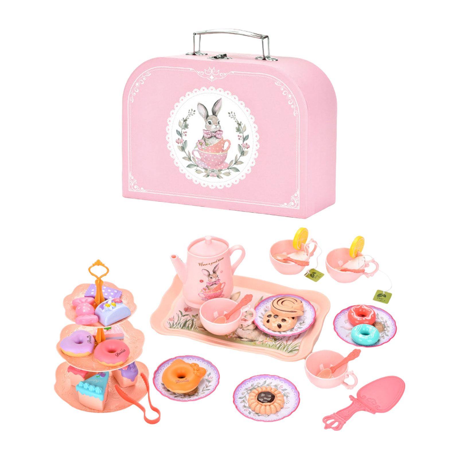 

43Pcs Girl s Home Afternoon Tea Set Simulation Dessert Coffee Break Handheld Gift Box Set B101 Cup Rabbit Afternoon Tea Toy