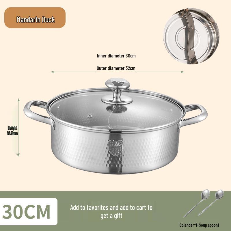 Yin-Yang 304 Stainless Steel Induction Hot Pot Shabu-Shabu Cookware