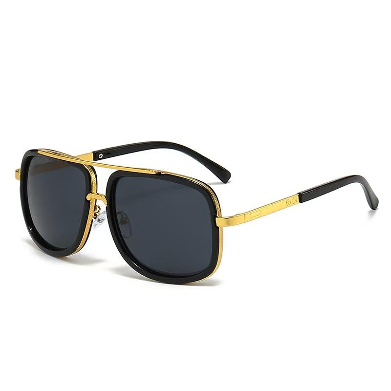 Mens Womens Double Bridge Luxury Driving Sunglasses Fashion Metal Frame UV Protection Sun Glasses for Travel Casual