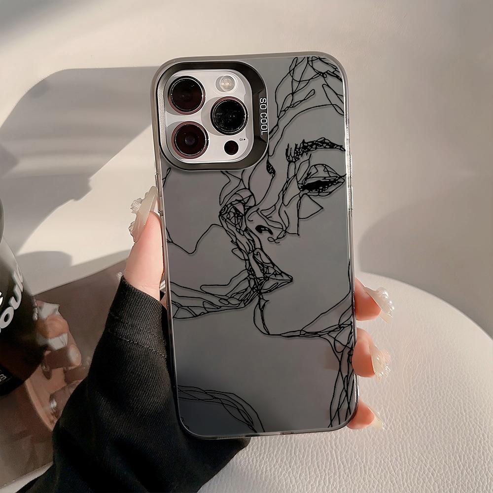 Creative heart pattern Phone case iPhone 15 Pro Max 11 12 13 16 14 Plus Silicone Shockproof Case Lens protector shell