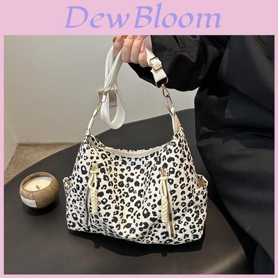 Leopard Print Canvas Tote Bag With Zipper Closure For Daily Casual Use