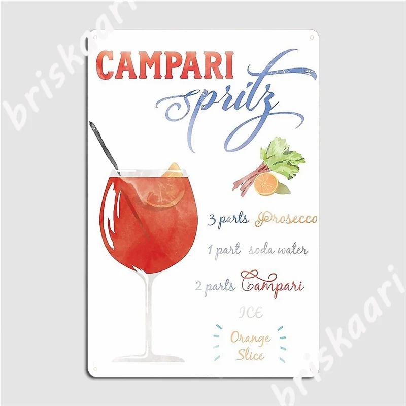 

Campari Spritz Metal Signs Cinema Kitchen Club Bar Classic Wall Decor Tin sign Posters 20x30cm