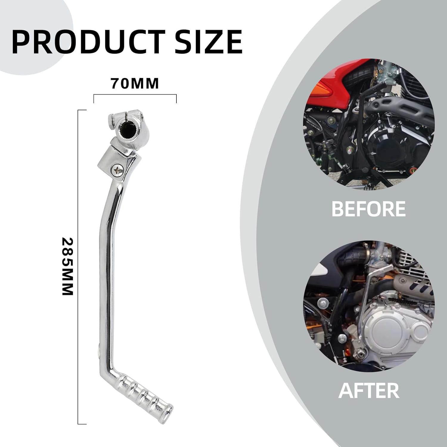 Kickstart Lever for Hawk 250,Iron Dirt Bike Motorcycle Kick Starter Shafts Start Lever for Hawk 250cc(Not Fits Hawk 250 DLX/EFI)