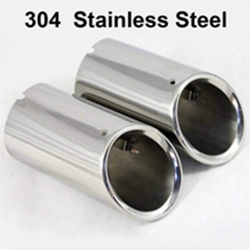 DSYCAR 1pair Chrome Plating Stainless Steel Car Exhaust Muffler Tip Pipes Covers ,universal Car Accessories