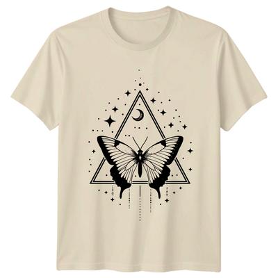 Celestial Butterfly T-Shirt Crescent Moon & Stars Graphic Tee