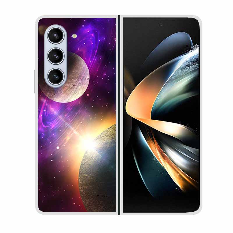 For Samsung Galaxy Fold 6 Case Cool Space Animal Clear Hard Phone Cases for Galaxy Z Fold6 5G 2024 Back Cover Zfold6 Shells Capa