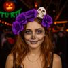 Halloween Decor Skull Head Headband Simulation Flower Gothic Flower Hairband  Cosplay