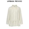 UR Women's Pleated Casual Button-Up Shirt