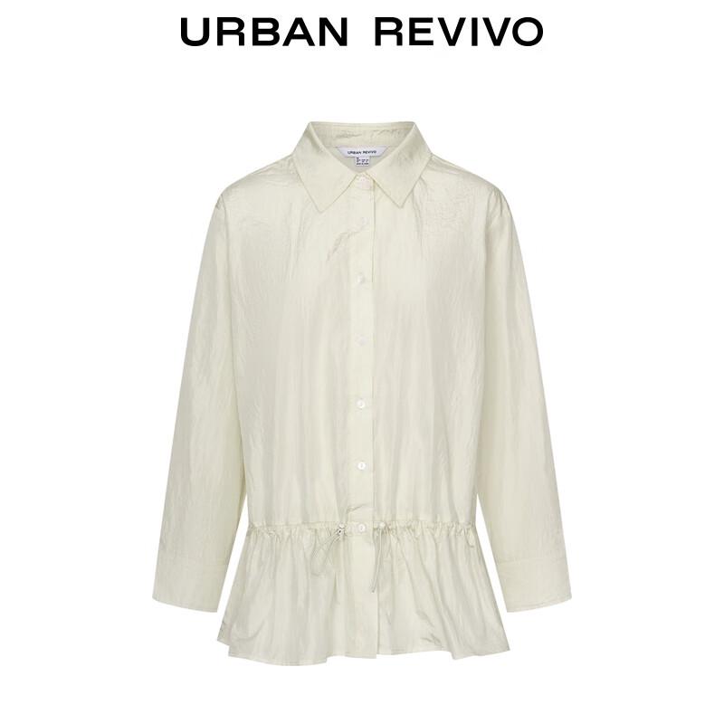 UR Women's Pleated Casual Button-Up Shirt