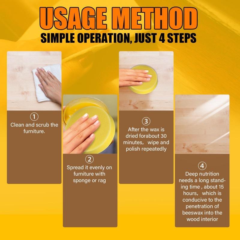 Natural Beeswax Furniture Wood Products Brightening Care Waterproof Wear-resistant Wood Maintenance Wax Anti-cracking Floor Wax