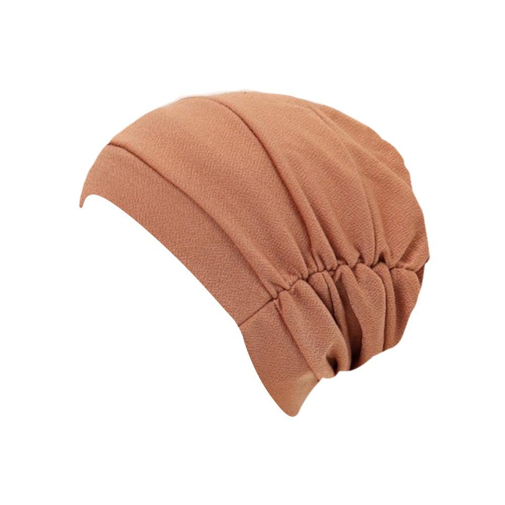 Comfortable Vintage Hijab Caps Elastic Soft Polyester Islamic Headband Breathable Wrap Style Cancer Chemo Hat Hair Loss