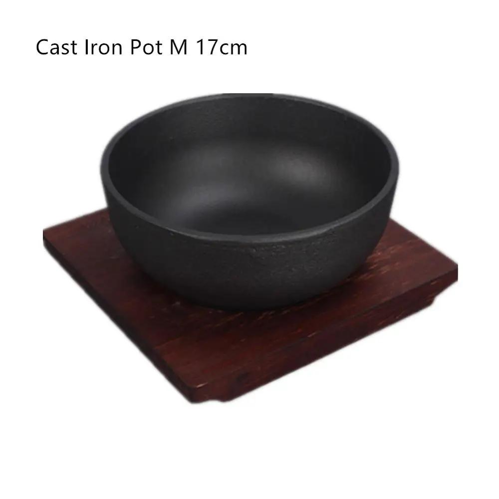 Thicken Cast Iron Bowl Korean Stone Bowl for Bibimbap For induction cooker With tray