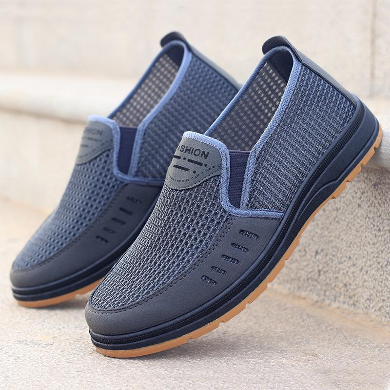Large Size Men's Summer Breathable Casual Mesh Shoes - Old Beijing Style