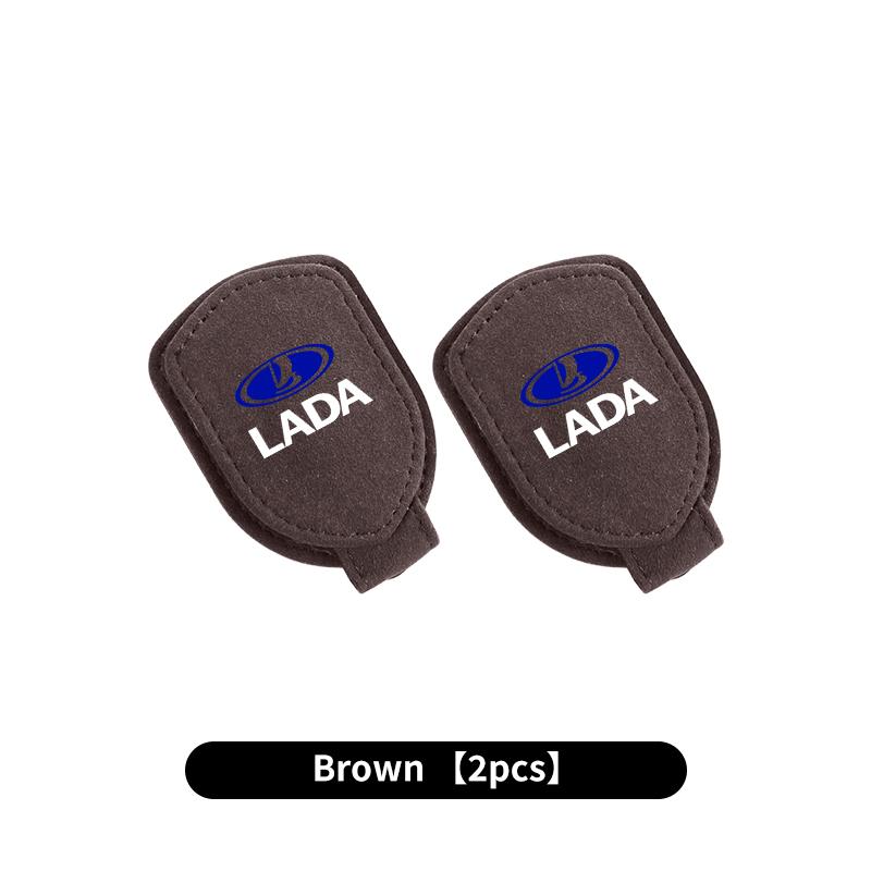 Car Mounted Suede  Sun Visor Leather Glasses Clip For Lada Vesta Niva Samara Kalina Largus Priora Xray Granta