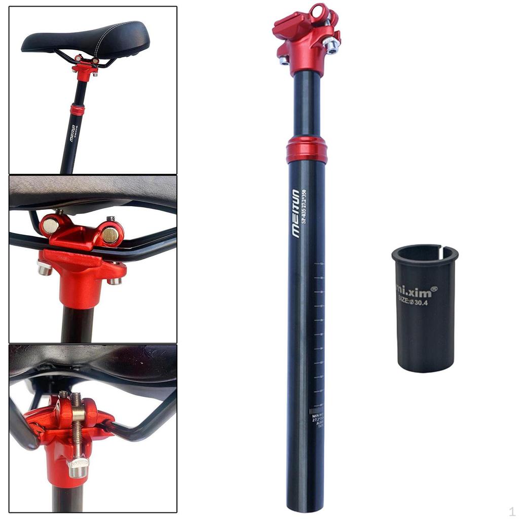 Aluminum Alloy Bicycle Seatpost, Saddle Support Pole, Cycling Component Shock Absorber, 350mm,