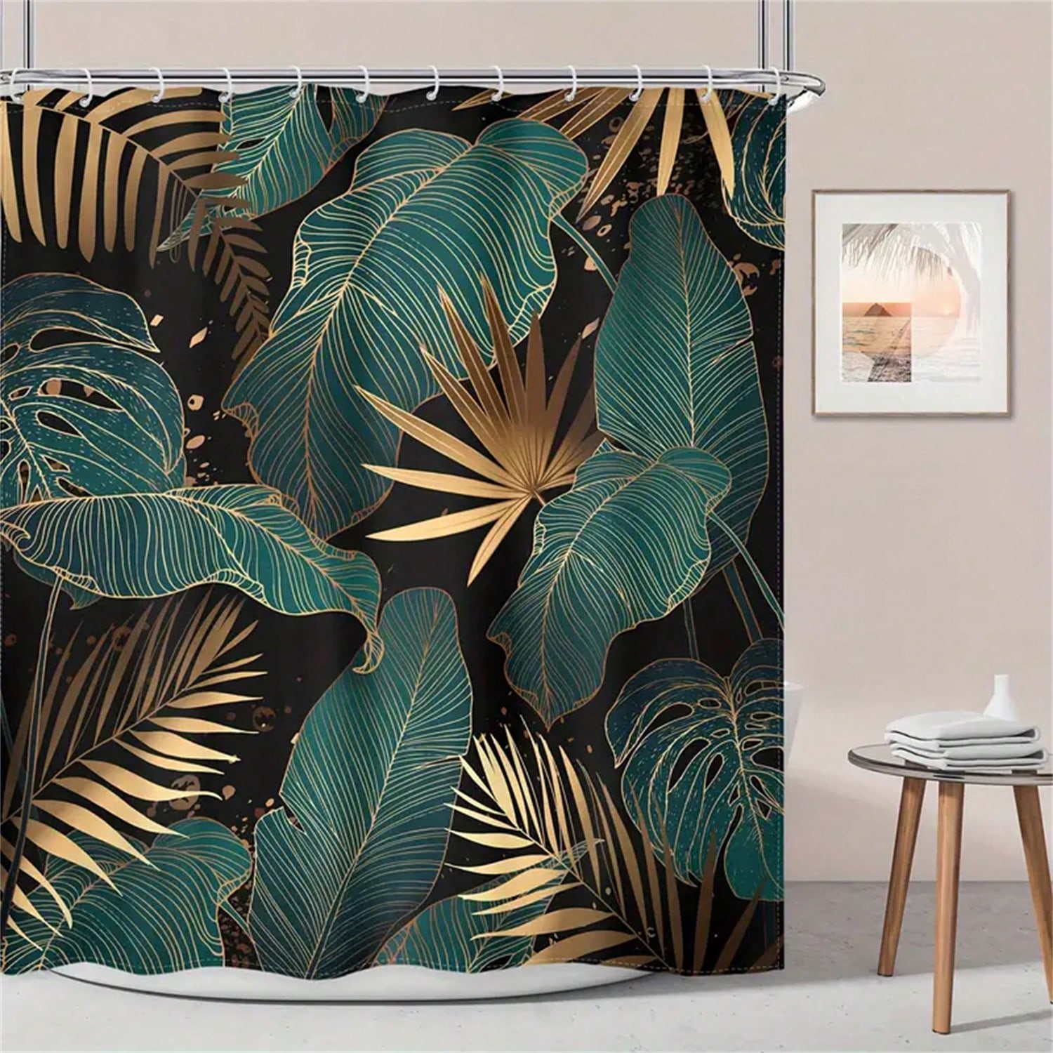 

Tropical Leaves Shower Curtain: Embrace the Exotic Design, Soft Fabric, and Lush Vibes for Your Stylish Bathroom W90XH180cm