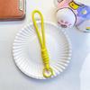 14CM Color Block Woven Plush Mobile Phone Lanyard & Anti-Lost Keychain Rope