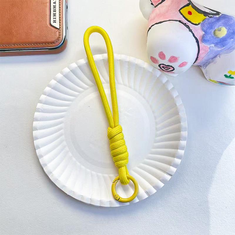 14CM Color Block Woven Plush Mobile Phone Lanyard & Anti-Lost Keychain Rope