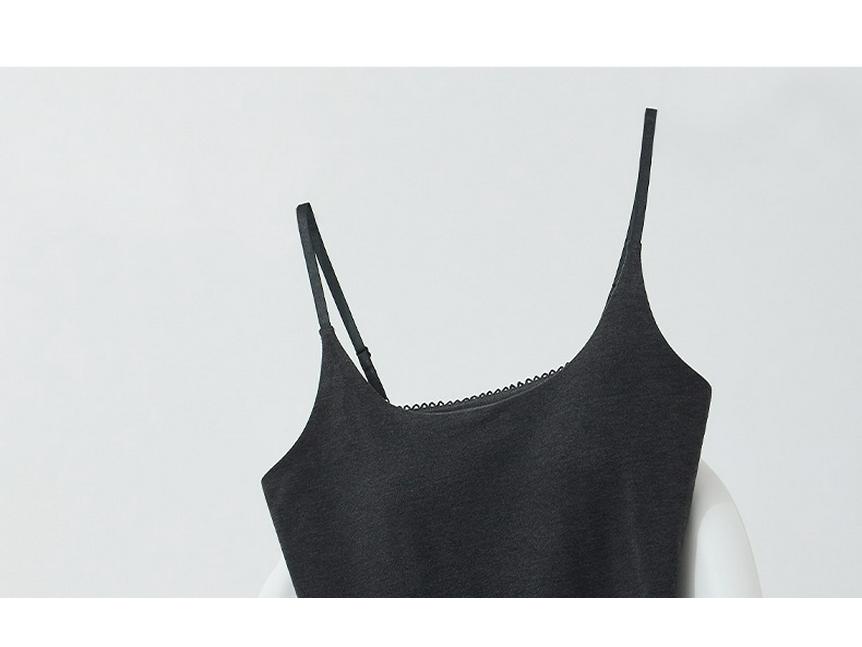 Damen Samt U-Ausschnitt Camisole mit Kamelienöl - Warmes ärmelloses Herbst/Winter Unterhemd