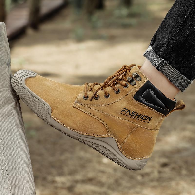 Echtes Leder Männer Stiefel Herbst Winter Stiefeletten Für Männer Schuhe Outdoor Werkzeug Stiefel