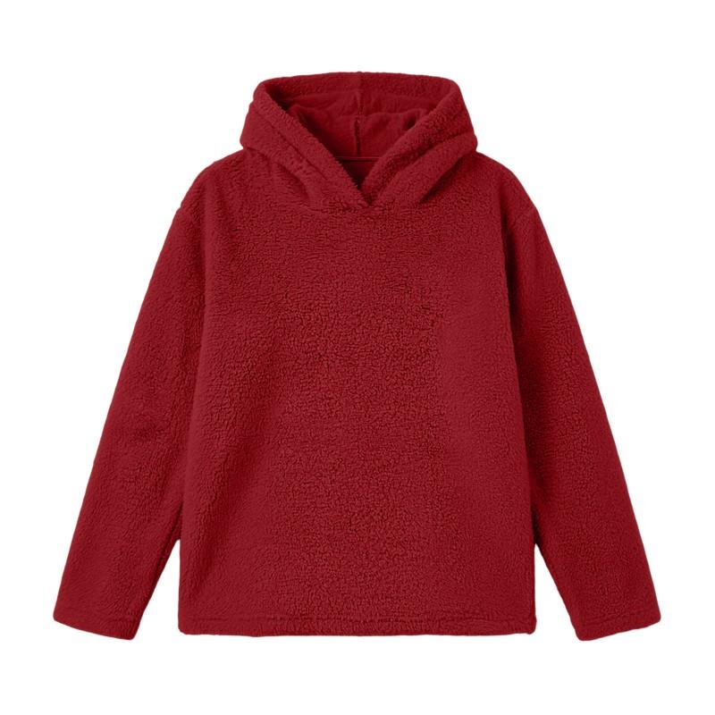 Womens Oversized Hooded Sweatshirt 2026 Fall Winter Solid Color Long Sleeve Soft Fleece Pullover