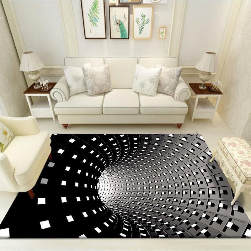 Bathroom Kitchen Mats for Floor 3D Carpet Floor Mat Illusion Mat Spiral Rectangle Carpet Geometric Floor Pad Home Accessory