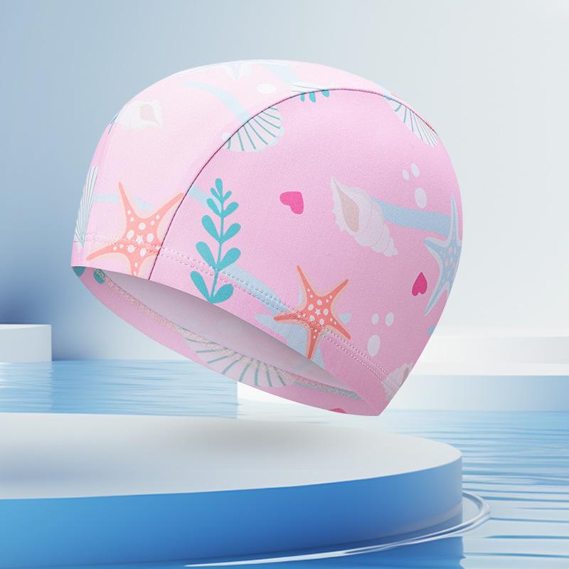 Kids Cartoon Print Swim Cap High Elasticity Waterproof Swimming Hat For Boys Girls Pool Beach Water Sports