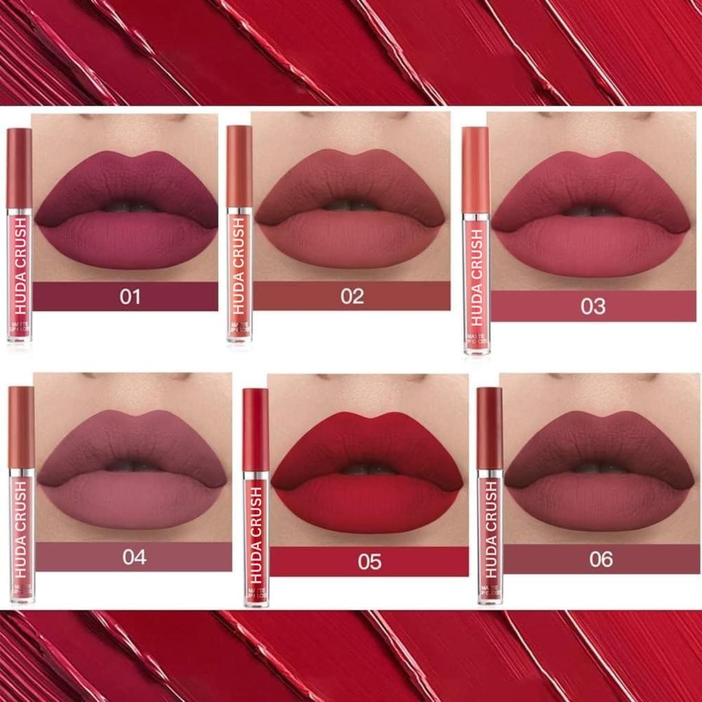 HUDACRUSH 6Pcs Nude Lipstick Combo Set - Long Lasting, Waterproof Matte Lipstick for Women | Ideal for Dusky Skin Tone & Fair Tone | Includes Import