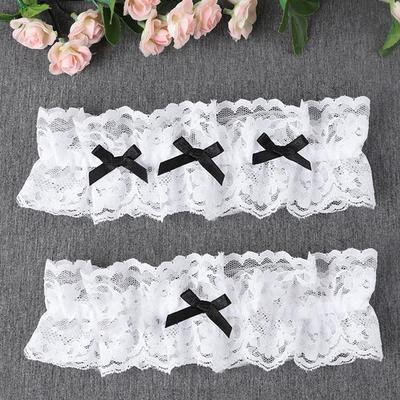 Damen Strumpfband mit Schleife, sexy Dessous, Spitzen-Strumpfband, Schleife, Beinschlaufe, Hochzeit, Strumpfbänder, Braut, Cosplay, Mode, Strumpf, Oberschenkelring