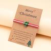 Weihnachtliches Seilarmband für Damen, Weihnachtsbaum-Anhänger, Armband zum Schutz und für Glück, schlichtes geflochtenes Armband