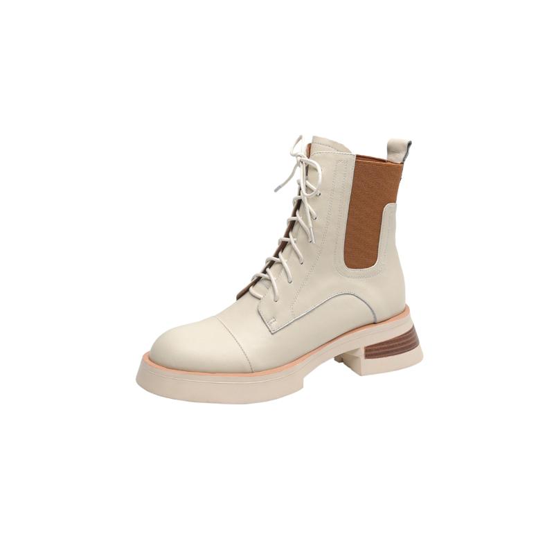 

Fashion New Fall Shoes Women Shoes Round Toe Chunky 2024 Winter Boots Women Solid Motorcycle Western Retro Women Boots 34