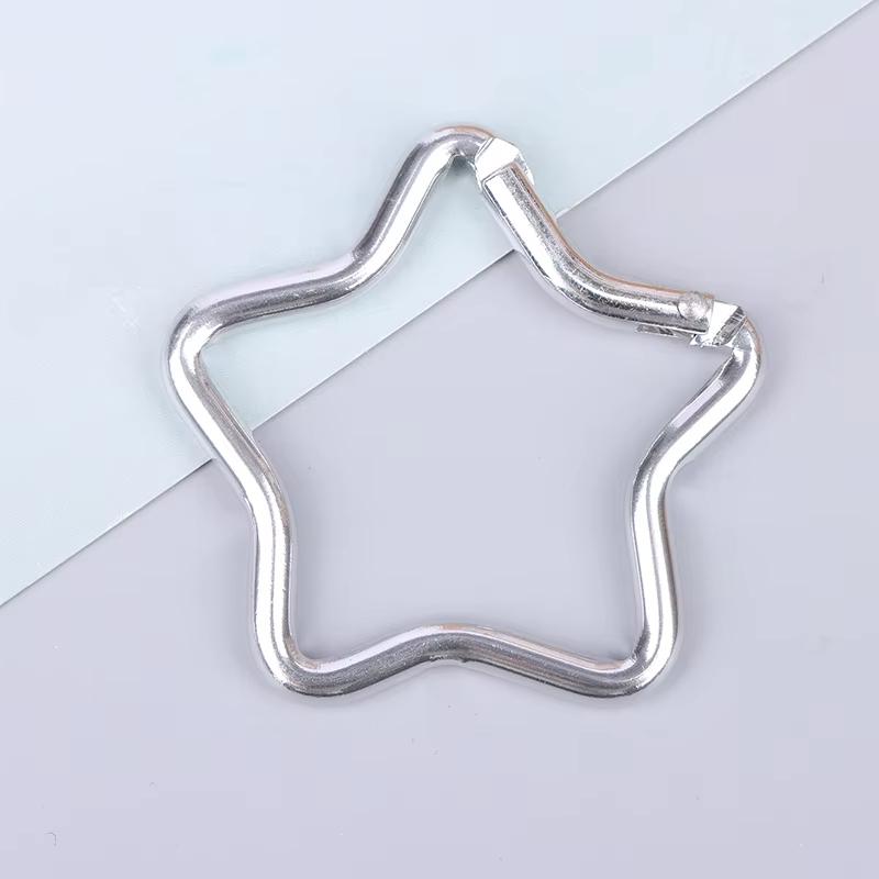 3/1Pcs Five-pointed Star Shaped Aluminum Carabiner Spring Lockin Key Chain Clip Backpack Camping Hiking Bottle Hanging Buckle 4