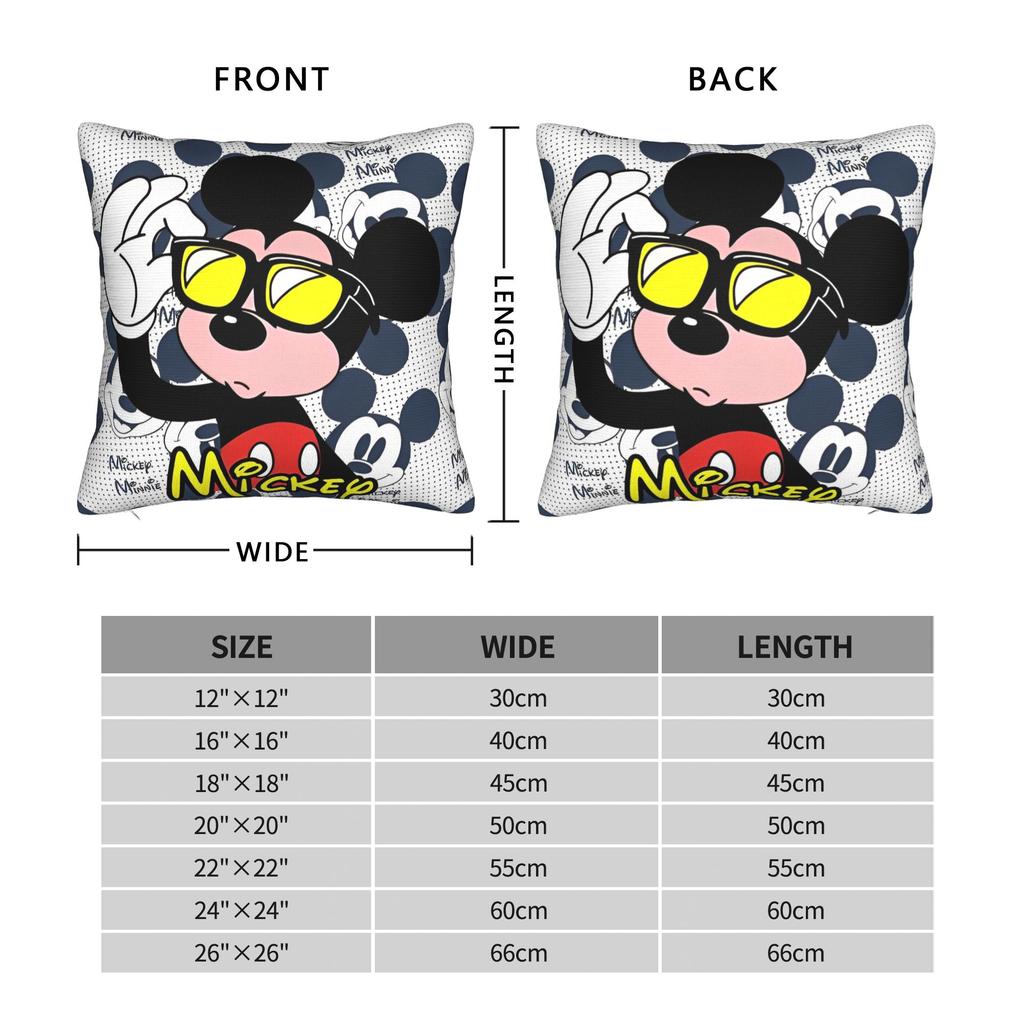 Cool Mickey Mouse Cartoon  Square Pillow Cases  Cushion Covers Awesome Polyester Decor Pillowcover for Seat 45x45cm
