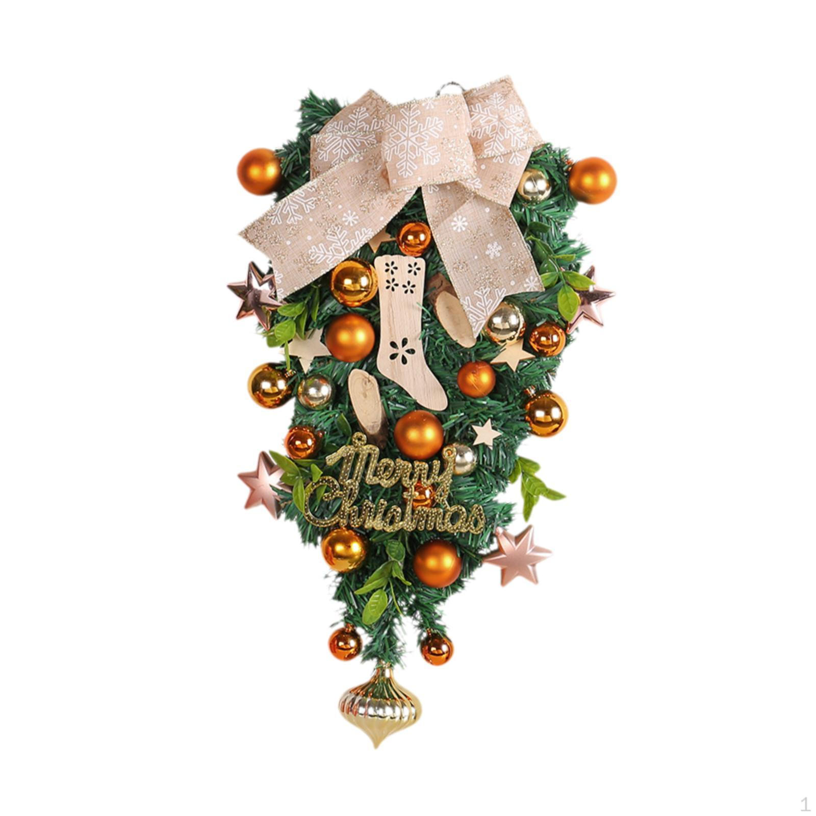 

Front Door Wreath Christmas Teardrop Swag Welcome Signs Garland Floral for