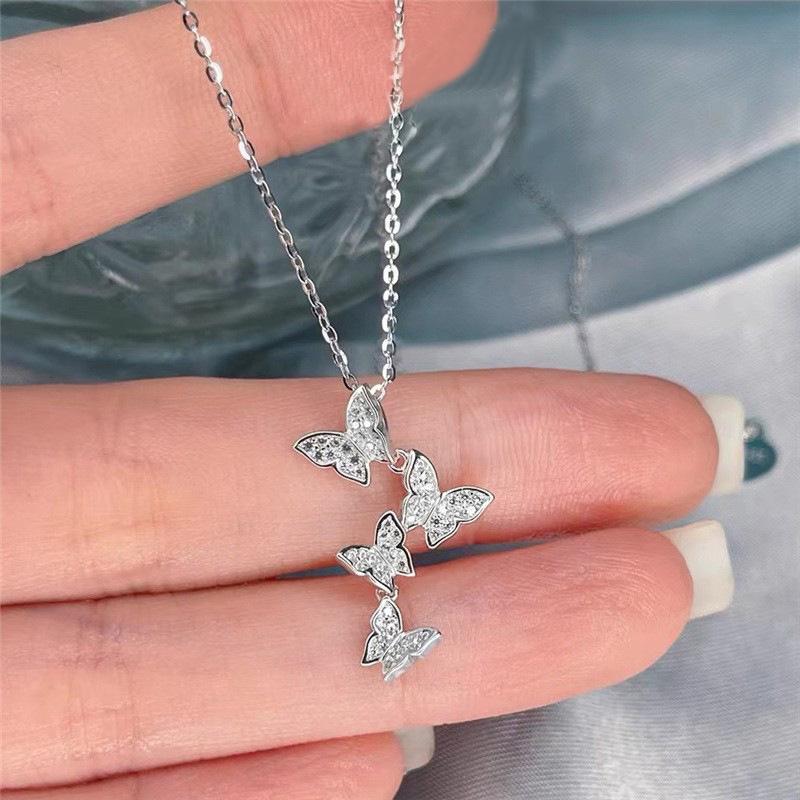 Korean Style Butterfly Clavicle Necklace: Elegant, High-End, Non-Fading Design for Women