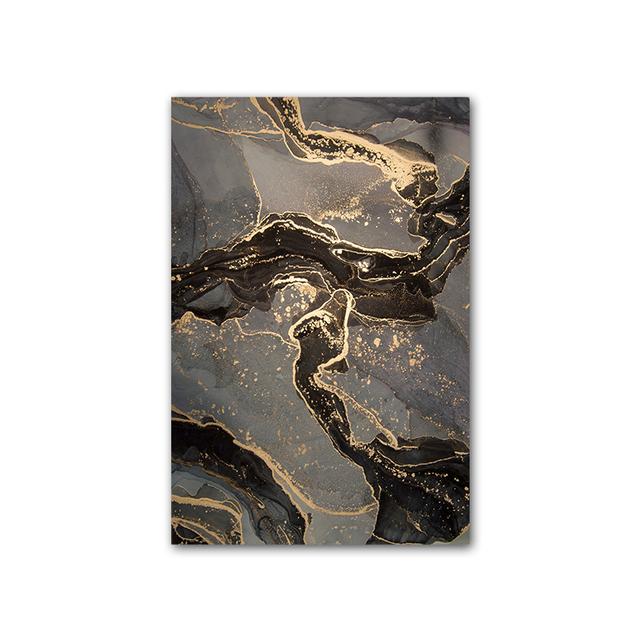 Pôster fluido abstrato de luxo, preto, cinza, dourado, mármore, arte de parede, pintura em tela, posteres modernos, impressões, mural, sala de estar, decoração de casa