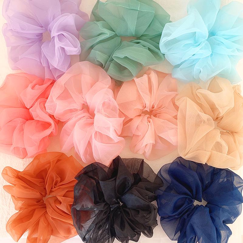French Organza Scrunchies, Mesh Hair Ties, Hair Accessories For Women, Scrunchies For Bun Hairstyles
