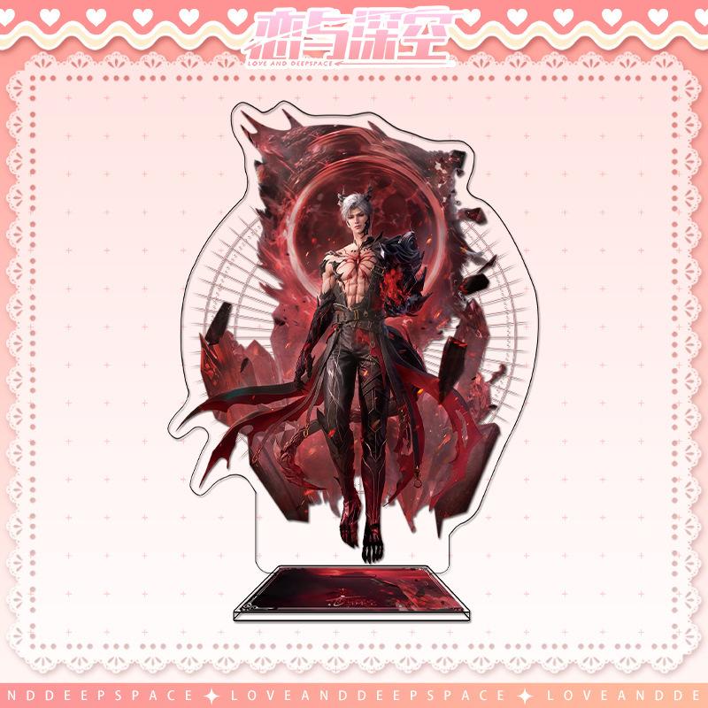 Love and Deepspace Sylus Acrylic Stand Keychain Brooch Figure Caleb Keyring Badge Flowing Sand Ticket Root Bookmark Desk Decor