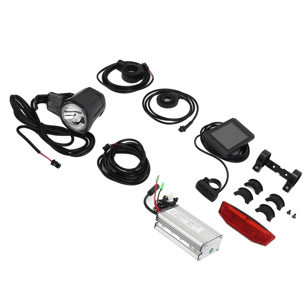 Electric Bike Conversion Kit 25A Controller LCD8H Panel Headlight Taillight Thumb Throttle for 500W