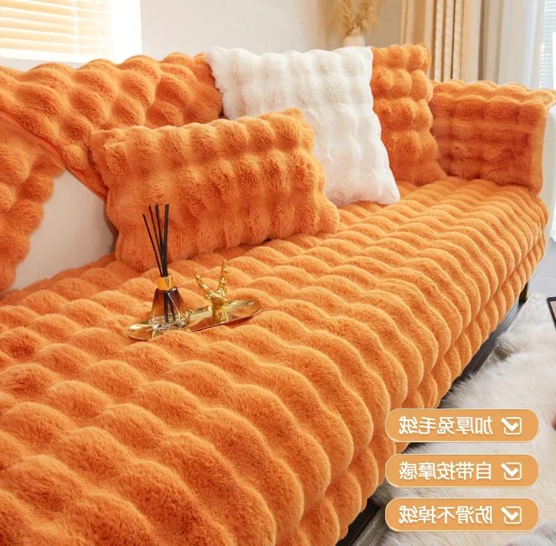 Zimní bubliny plyšový polštář na pohovku ručník na pohovku křeslo lenoška protiskluzový potah bytová dekorace křeslo prachotěsné ochranné potahy