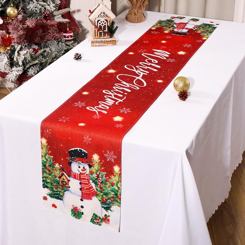 

Christmas Linen Table Runners Dresser Scarf Decor for Home Kitchen Dining Table Cover Christmas Decorations 2026 Navidad Gifts 33x183cm