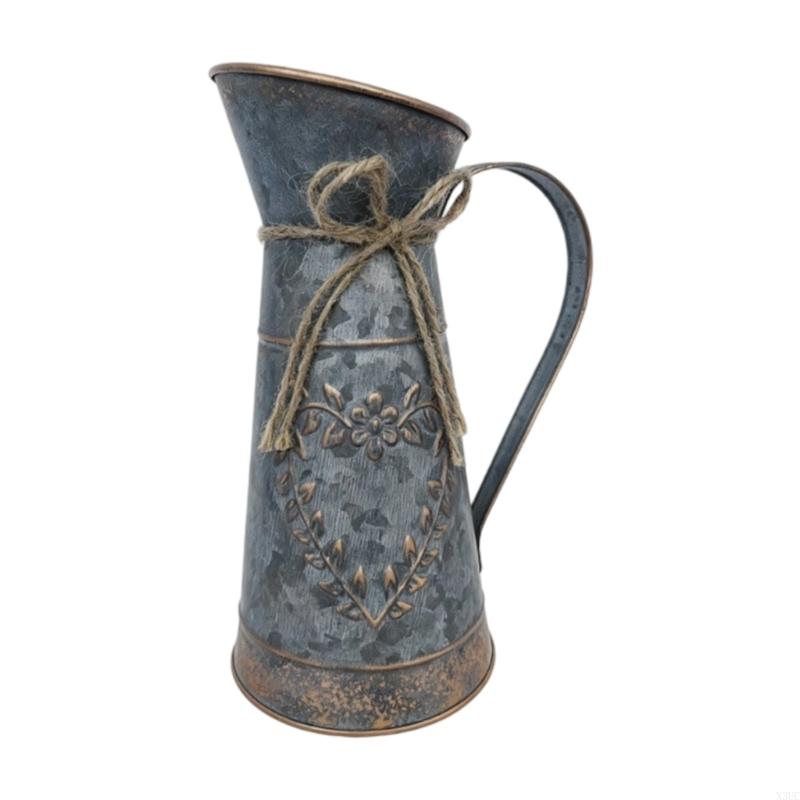 Pitcher Vases Metal Rustics Vases for Dried Flower Rustics Milk Jugs Vases X3UC