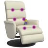 Massage Chair with Footrest Cream Faux Leather