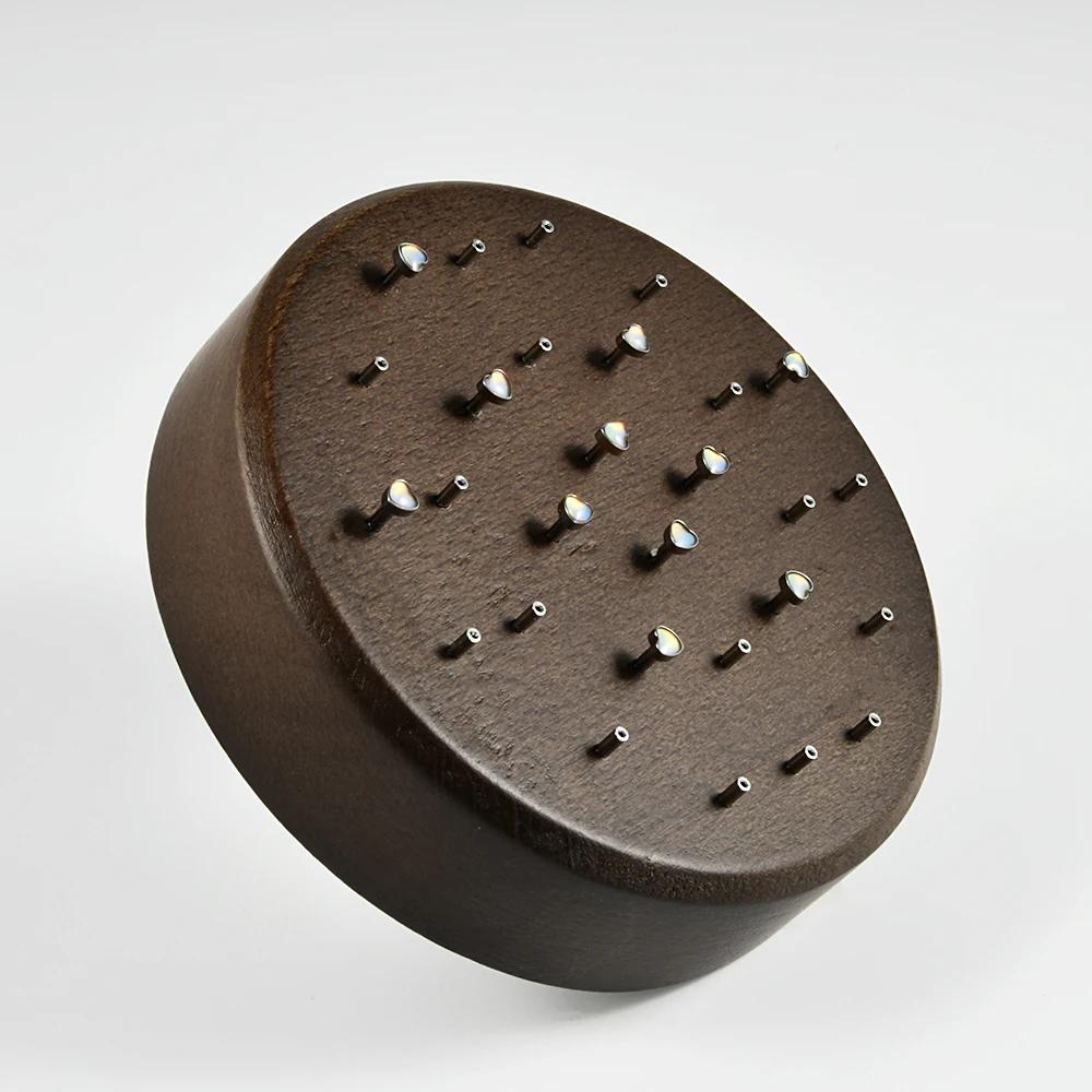 Solid Wood Stand Labret Dermal Anchor Body Piercing Jewelry Top Display Seller Cases Display Tool with Screw Thread