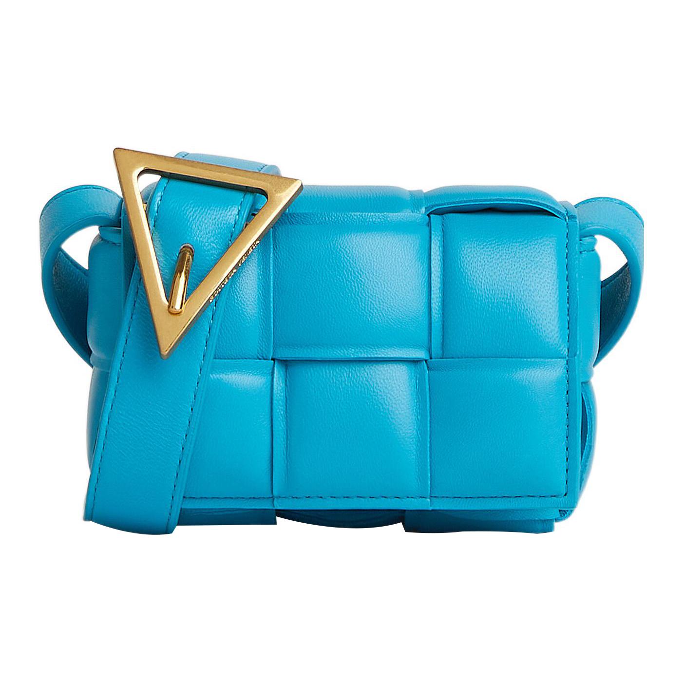 

Новая сумка на плечо Bottega Veneta PaddedCASSETTE из овчины, сумка кроссбоди мини женская синяя 716648VCQR14619 11.9*4.1*8.1CM