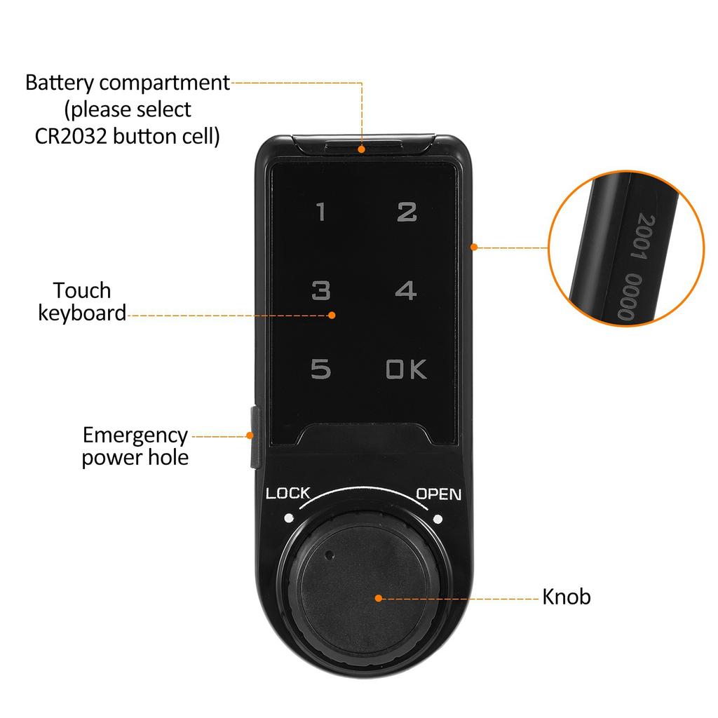 T9 Intelligent Touch Screen Combination Lock Plastic Panel Combination Lock Drawer Combination Lock Locker Lock