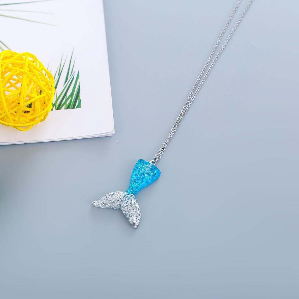 Comerț exterior transfrontalier copii coadă de sirenă fete set colier brățară inel cercei accesorii fetiță
