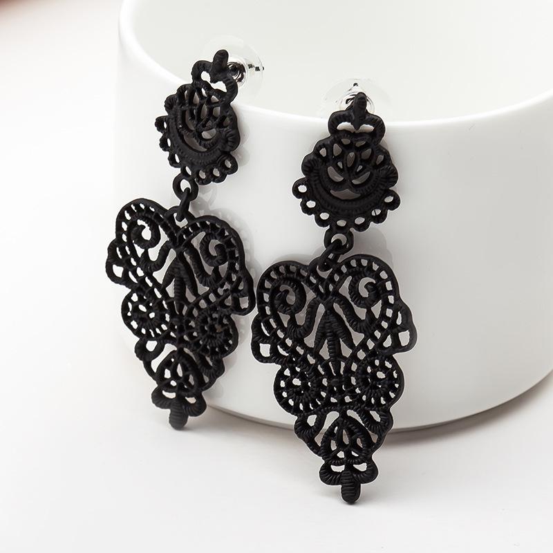 European Fashion Exaggerated Bohemian Hollow Leaves Flower Big Pendants Drop Earrings For Women Jewelry Brincos Bijoux Gift