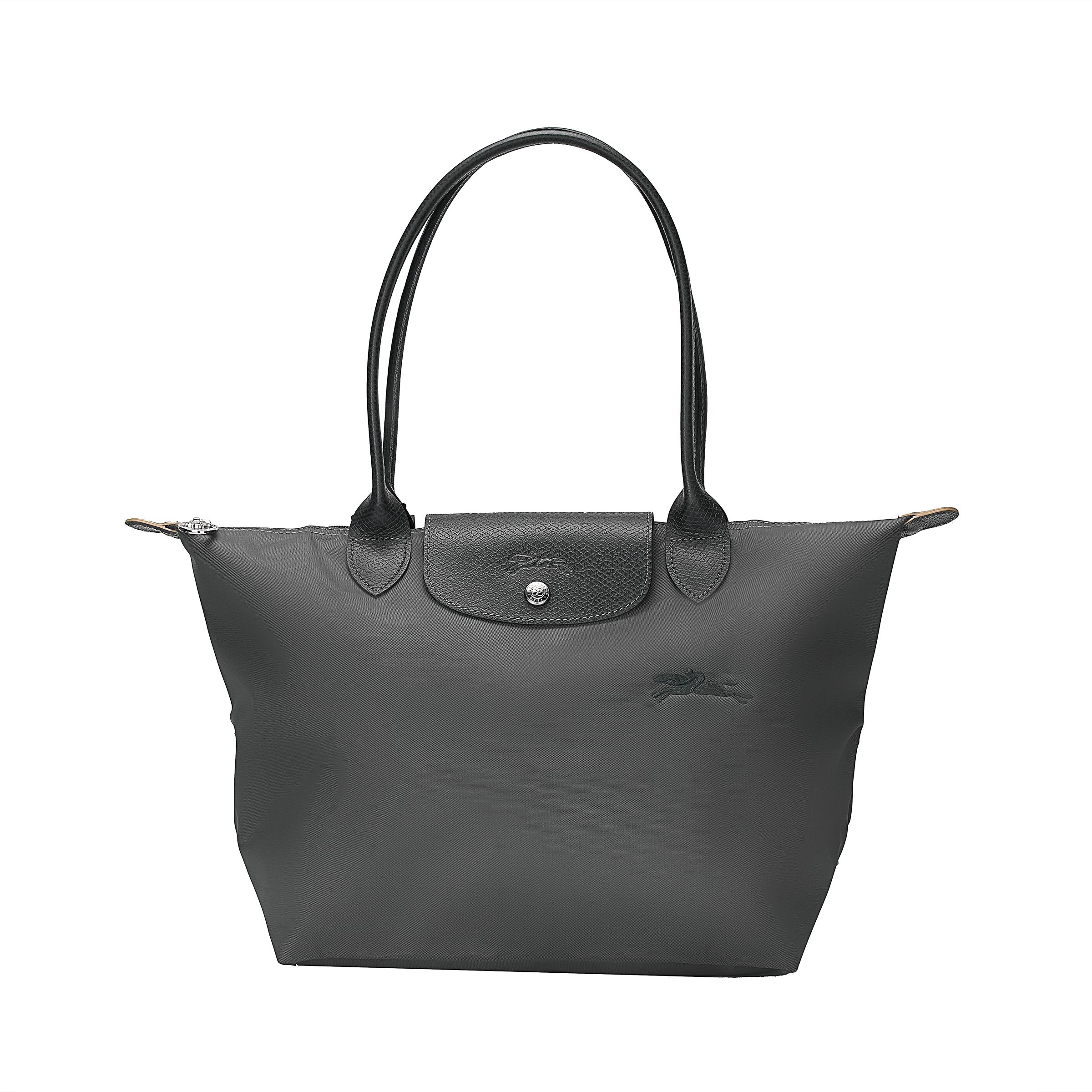 

Longchamp Le Pliage Green Silver Metal Hardware Zipper And Snap Closure Shoulder Recycled Canvas Tote Bag Women Tote Bag Graphite L2605919P66 Basic Set (Bag)