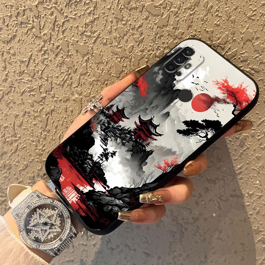 Phone Cover Case for Motorola Moto G71 G51 G73 G53 G30 G60s G32 G52 G50 Edge 20 Pro 30 Lite G22 Edge40 Ink Art Print Japanese